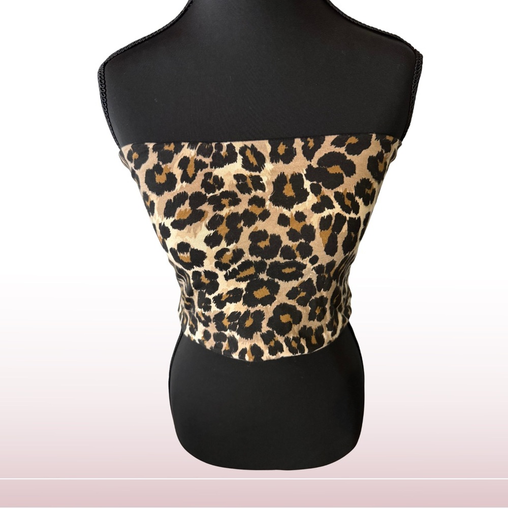 TopShop Leopard Print Strapless Top